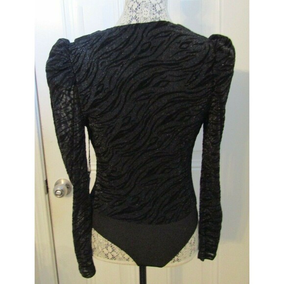 ASTR The Label Bodysuit Black Metallic Wild Night Animal Print NWT Size XS - Picture 9 of 10